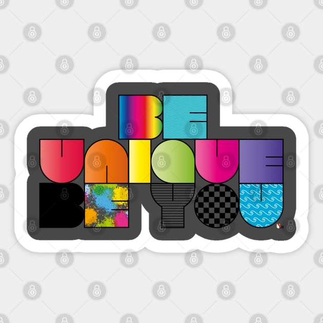 Be Unique Be You Sticker by Reed Design & Illustration